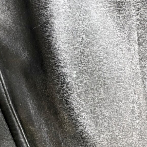 Vintage Canada Sportswear Black Lamb Leather Coat W Drawstring Waist L - Picture 8 of 16